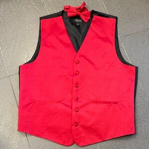 Steven Alan Red Formal Vest with Bow Tie